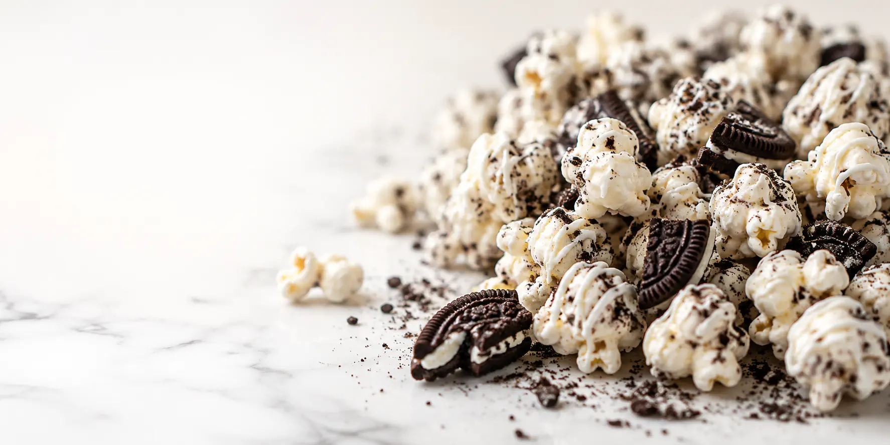 Oreo Popcorn With White Chocolate